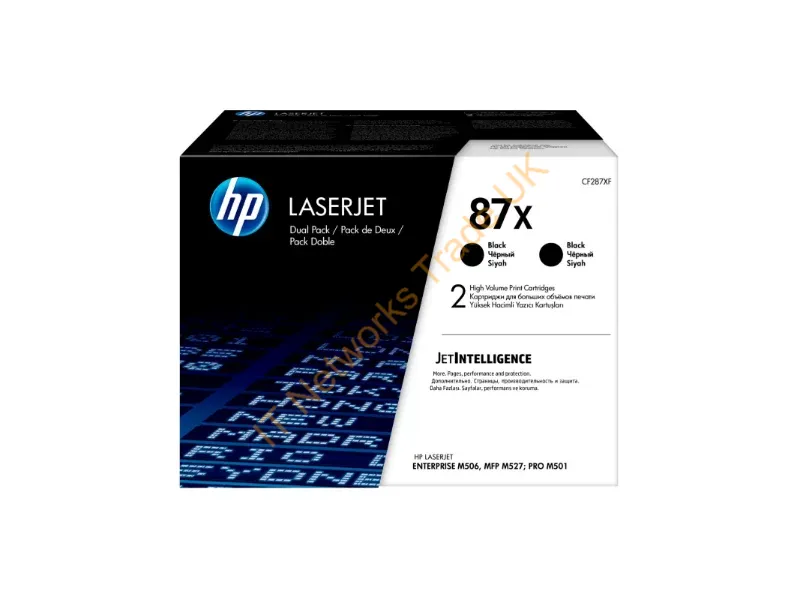 CF287XD HP 87X 2-Pack High Yield Black Original LaserJet Toner Cartridge  LaserJet Enterprise M506dn / M506x