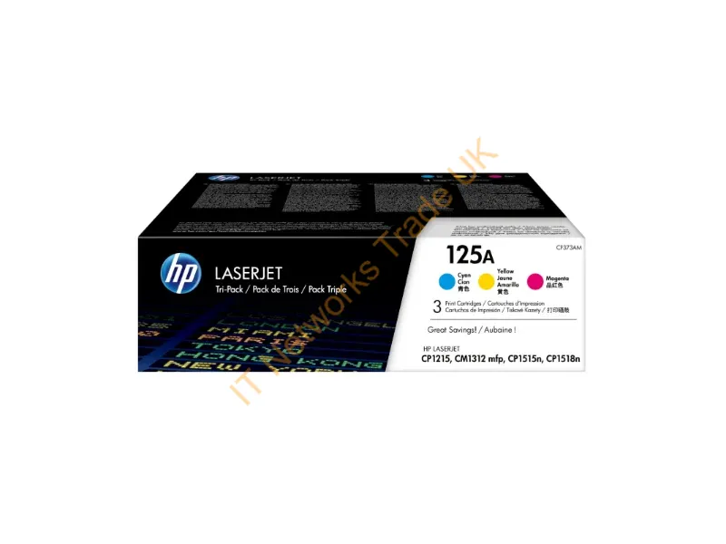 HP CF373AM (125A) Toner MultiPack, 1.4K pages, Pack qty 3 Accessory