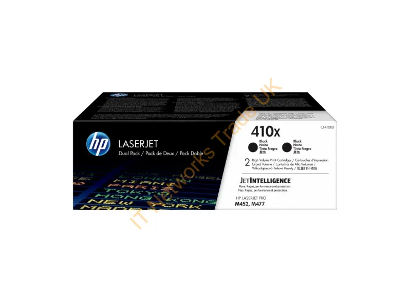 CF410XD - HP CF410XD (410X) Toner black, 6.5K pages, Pack qty 2 Accessory