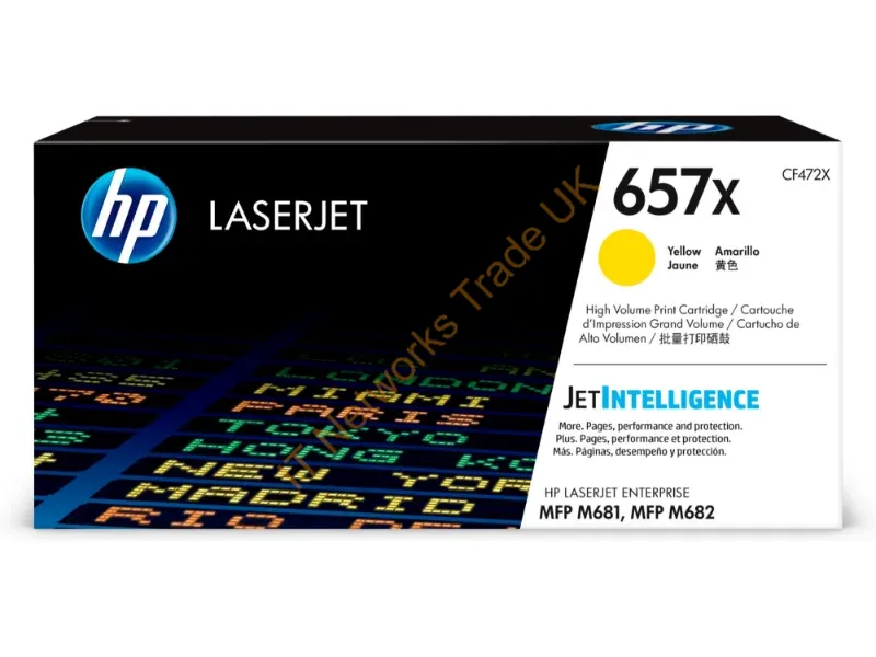 CF472X HP 657X High Yield Yellow Original LaserJet Toner Cartridge  Color LaserJet Enterprise Flow MFP M681z / M682z / M681dh