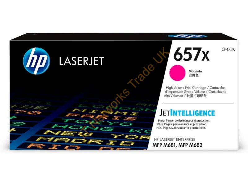 CF473X HP 657X High Yield Magenta Original LaserJet Toner Cartridge  Color LaserJet Enterprise Flow MFP M681z / M682z / M681dh