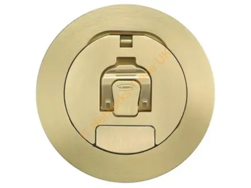CFBS1R4CVRBRS - Hubbell Premise Wiring S1R Fb 4 Cover, Brushed Brass Plated
