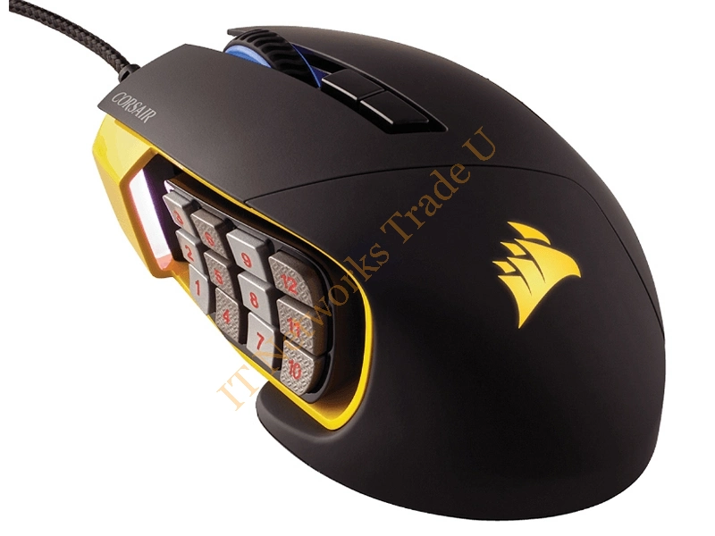 CH-9000091-EU - Corsair CH-9000091-EU USB Optical 12000DPI Right-hand Black,Yellow mice