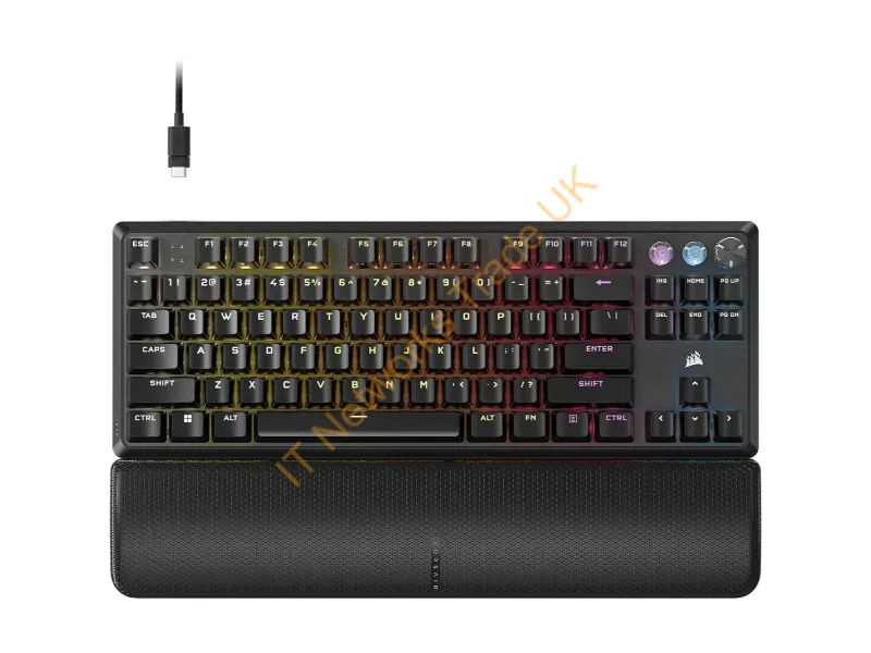 CH-911951G-NA - Corsair Corsair K70 Pro Tkl Tenkeyless Magnetic-Mechanical Gaming Keyboard, Backlit Rgb Led, Corsair Mgx V2, Black, Black Pbt Ds Keycaps, (Ch-911951G-Na)