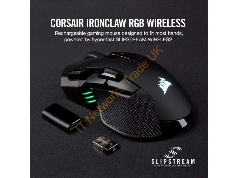 CH-9317011-NA - Corsair Ironclaw Rgb Mouse Gaming Right-Hand Rf Wireless + Bluetooth + Usb Type-A Optical 18000 Dpi