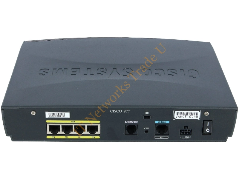 Cisco -877-K9 Cisco 877 4-Port 4 x 10/100 ADSL Integrated Service Router