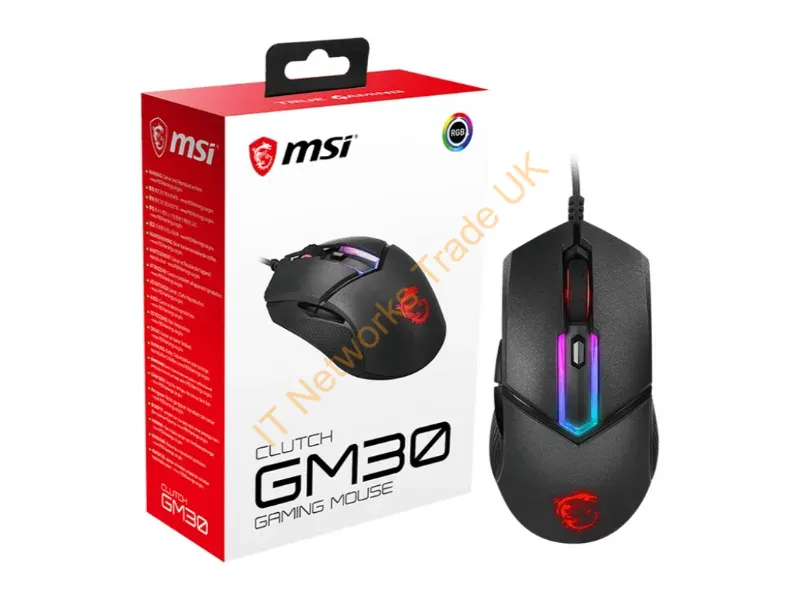 CLUTCHGM30 - Msi Clutch Gm30 Mouse Gaming Right-Hand Usb Type-A Optical 6200 Dpi