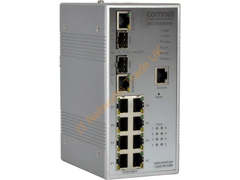 CNGE2FE8MSPOE+ - Comnet Managed Ethernet Switch With 810/100 Bas