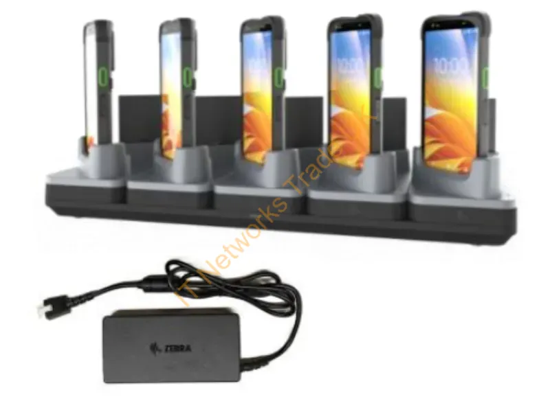 CRD-TC5A-5SC5D5B-1 - Zebra Zebra Evm/Emc, Charge-Only Sharecradle Kit To Charge Up To Five Tc501 Devices Without Exoskeletons And Five Spare Batteries, Includes Power Supply (Pwr-Bga12V150W1Ww), Requires Country-Specific Ac Lin