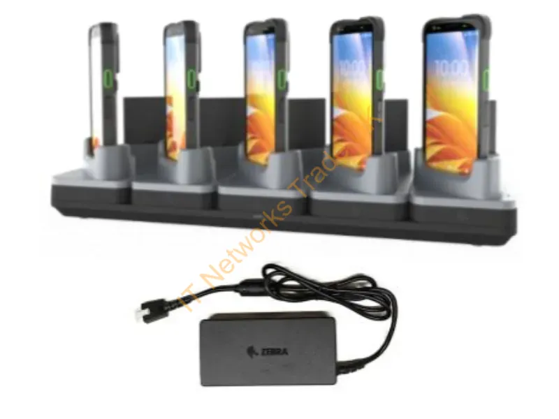 CRD-TC7A-5SC5D5B-1 - Zebra Zebra Evm/Emc, Charge-Only Sharecradle Kit To Charge Up To Five Tc701 Devices And Five Spare Batteries, Includes Power Supply (Pwr-Bga12V150W1Ww), Requires Country-Specific Ac Line Cord