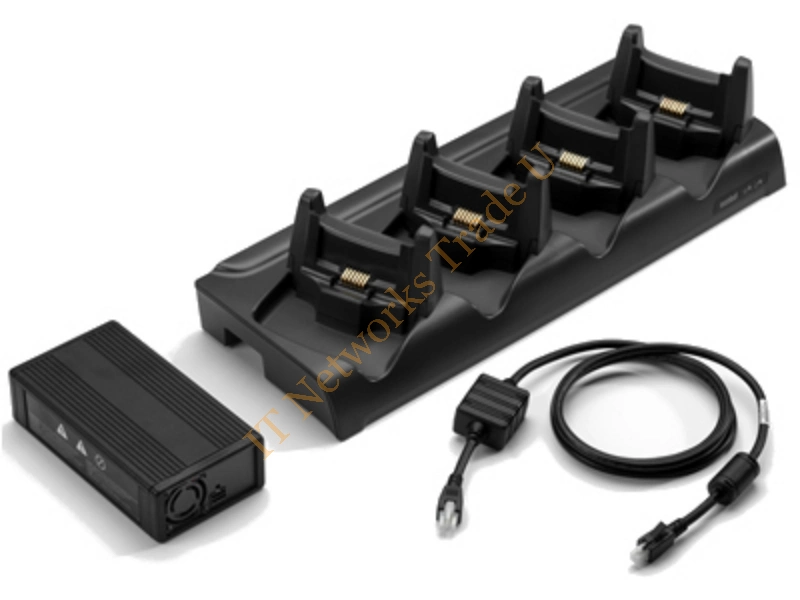 CRD4001-4000ER - Zebra 4-Slot Ethernet Charge Cradle Kit Indoor battery charger Black Cable
