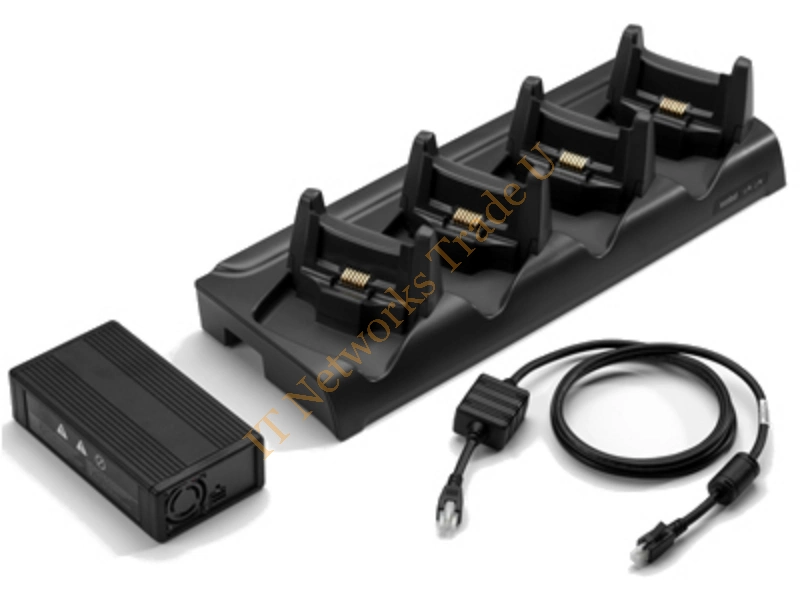 CRD4001-411EES - Zebra 4-Slot Ethernet Charge Cradle Kit Indoor battery charger Black Cable