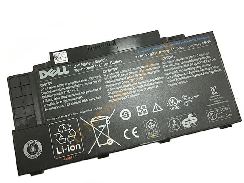 CRKG5 Dell 66Whr 11.1V 6-Cell Li-Ion Battery for Studio 15Z 1569 Laptop Battery
