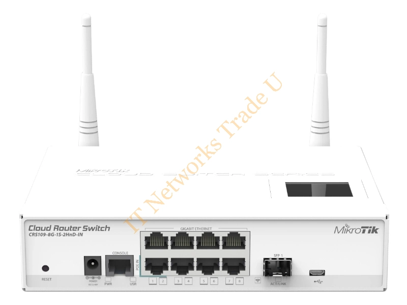 CRS109-8G-1S-2HND-IN - Mikrotik CRS109-8G-1S-2HnD-IN L3 Gigabit Ethernet (10/100/1000) Power over Ethernet (PoE) White Network Switch