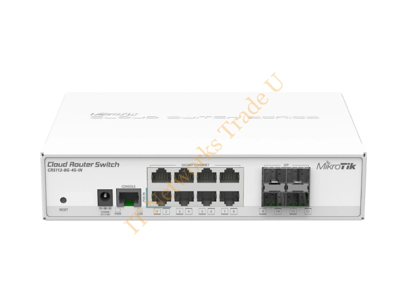 CRS112-8G-4S-IN - Mikrotik CRS112-8G-4S-IN L3 Gigabit Ethernet (10/100/1000) Power over Ethernet (PoE) White network switch