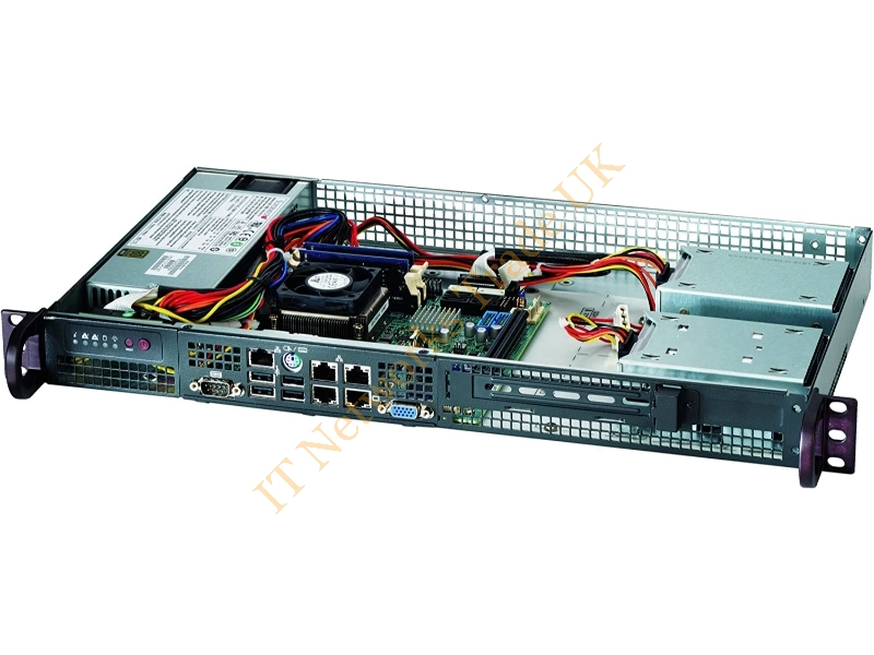 CSE-505-203B Supermicro SuperChassis CSE-505-203B 200W 1U Rackmount Server Chassis (Black)