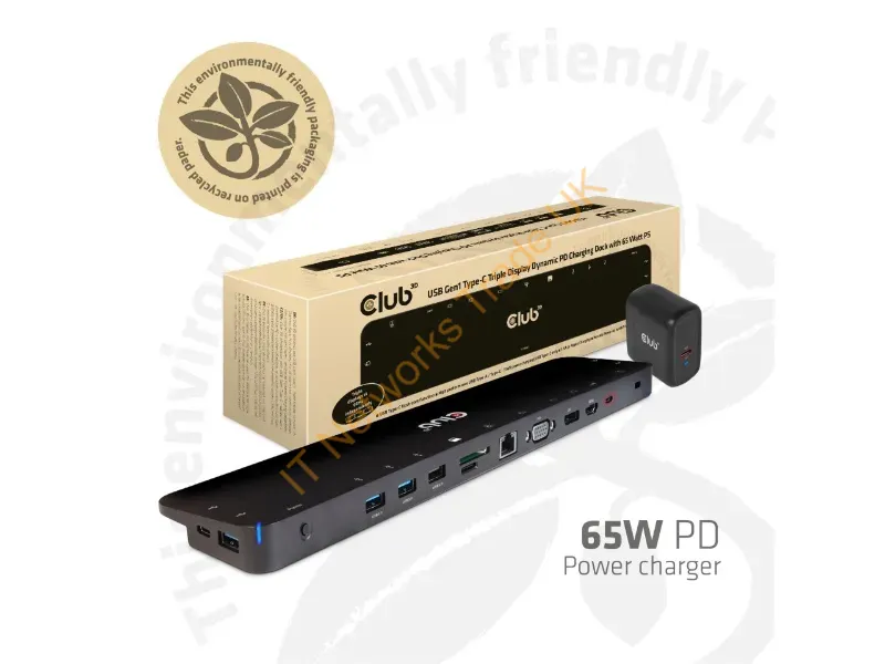 CSV-1564W65 - Club3D Csv-1564W65 Laptop Dock/Port Replicator Docking Usb 3.2 Gen 1 (3.1 Gen 1) Type-C Black