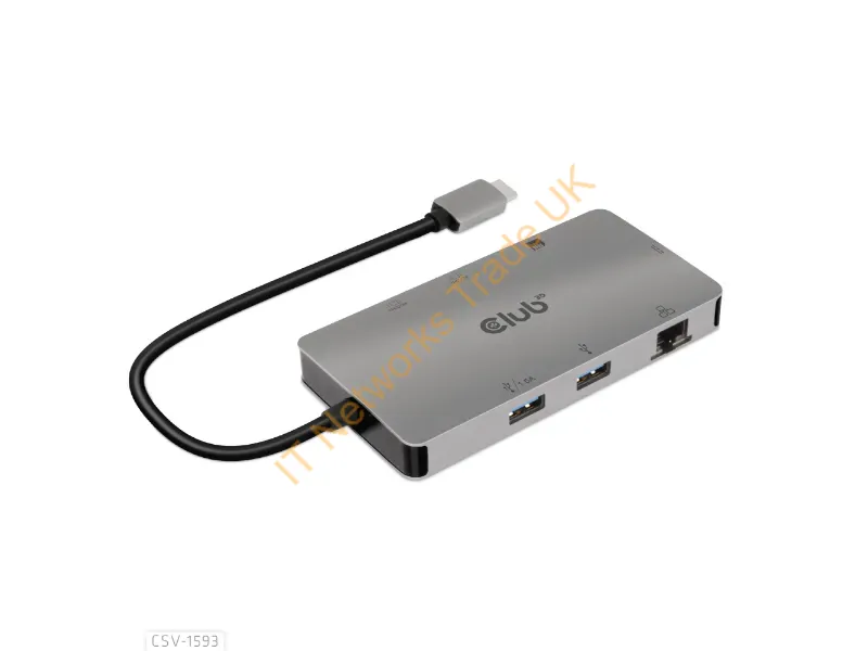 CSV-1593 - Club3D Csv-1593 Interface Hub Usb 3.2 Gen 1 (3.1 Gen 1) Type-C 16200 Mbit/S Metallic