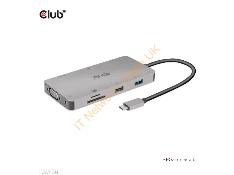 CSV-1594 - Club3D Csv-1594 Laptop Dock/Port Replicator Usb 3.2 Gen 1 (3.1 Gen 1) Type-C Black, Gray