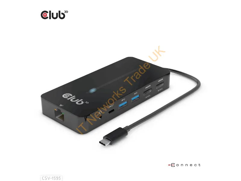 CSV-1595 - Club3D Csv-1595 Laptop Dock/Port Replicator Usb 3.2 Gen 1 (3.1 Gen 1) Type-C Black