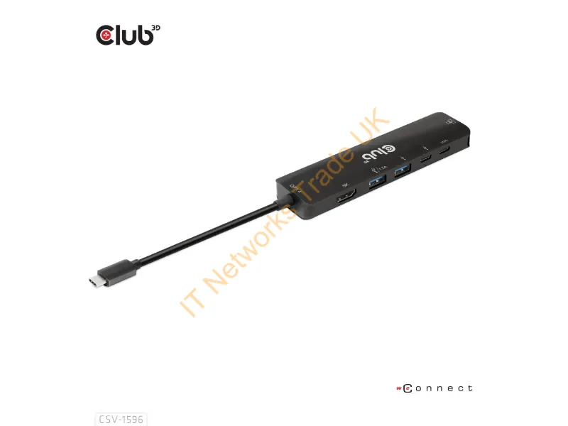 CSV-1596 - Club3D Csv-1596 Laptop Dock/Port Replicator Usb 3.2 Gen 1 (3.1 Gen 1) Type-C Black
