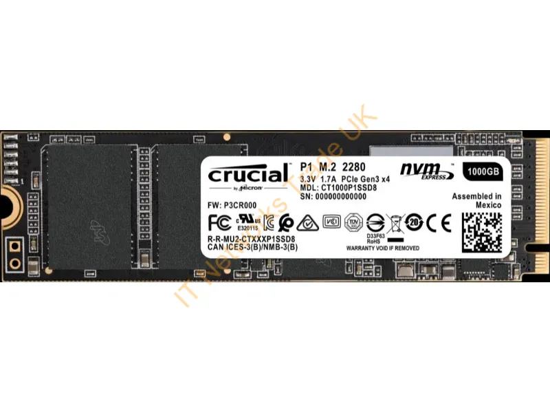 CT1000P1SSD8 Crucial P1 1TB M.2 2280 PCI-Express 3.0 Solid State Drive (Micron 3D QLC NAND) SSD Storage