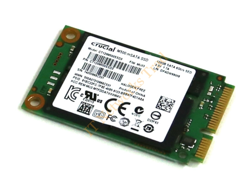 CT120M500SSD3 Crucial M500 Series 120GB Multi-Level Cell (MLC) SATA 6Gb/s mSATA Solid State Drive SSD Storage
