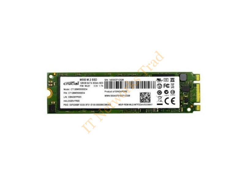 CT128M550SSD4 Crucial M550 Series 128GB Multi-Level Cell (MLC) SATA 6Gb/s M.2 2280 Solid State Drive SSD Storage