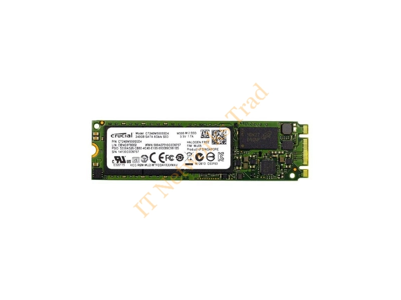 CT240M500SSD4 Crucial M500 Series 240GB Multi-Level Cell (MLC) SATA 6Gb/s M.2 2280 Solid State Drive SSD Storage