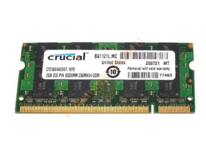 CT25664AC667T Crucial 2GB DDR2-667MHz PC2-5300 non-ECC Unbuffered CL5 200-Pin SoDimm Memory Module Laptop Memory