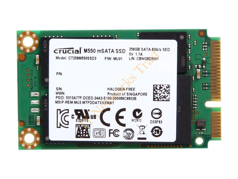 CT256M550SSD3 Crucial M550 Series 256GB Multi-Level Cell (MLC) SATA 6Gb/s mSATA Solid State Drive SSD Storage