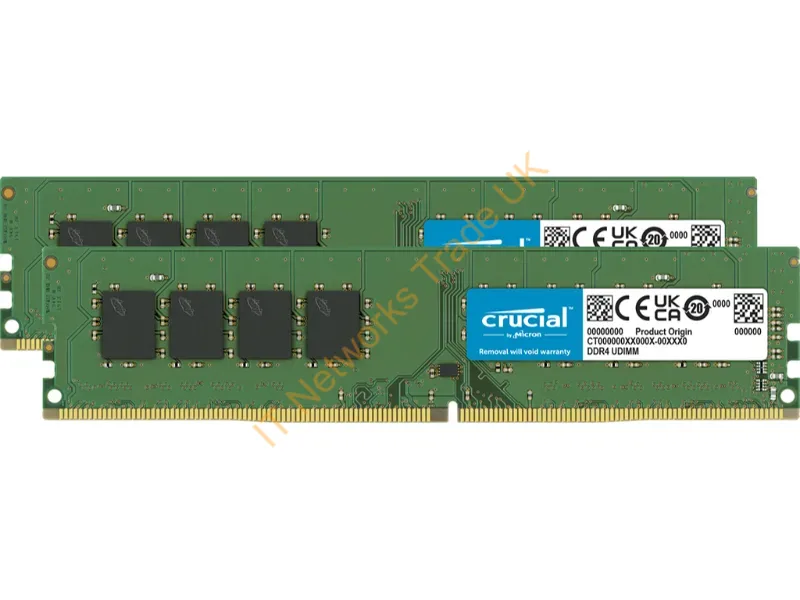CT2K32G4DFD832A Crucial 64GB Kit (2 X 32GB)DDR4-3200MHz PC4-25600non-ECC Unbuffered CL22 288-Pin DIMM 1.2V Dual Rank Memory Desktop Memory