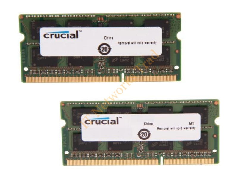 CT2KIT102464BF160B.000 Crucial 16GB Kit (2 X 8GB) DDR3-1600MHz PC3-12800 non-ECC Unbuffered CL11 204-Pin SoDimm 1.35V Low Voltage Dual Rank Memory Laptop Memory