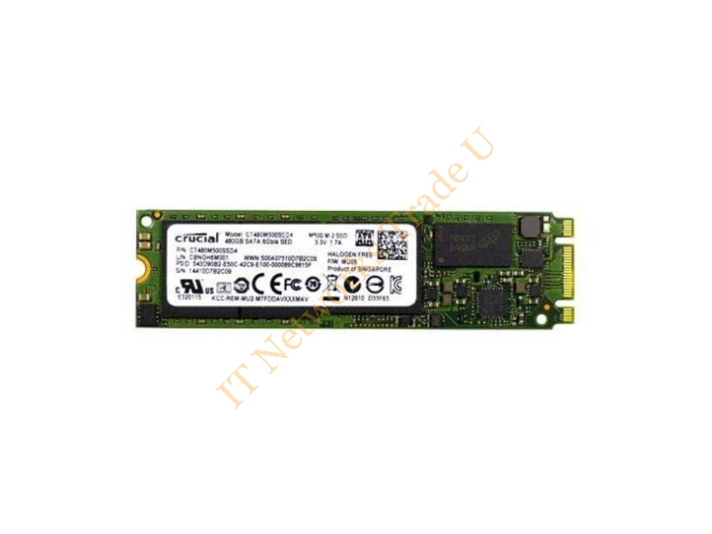 CT480M500SSD4 Crucial M500 Series 480GB Multi-Level Cell (MLC) SATA 6Gb/s M.2 2280 Solid State Drive SSD Storage
