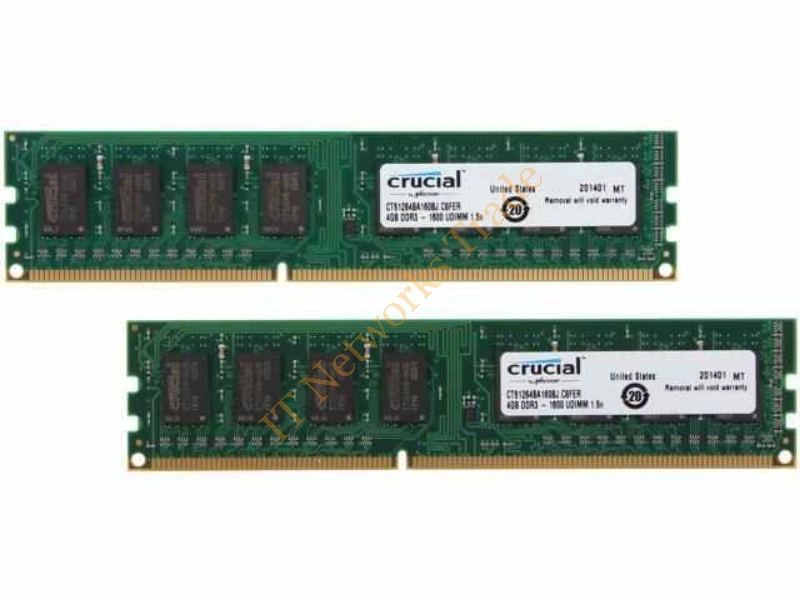 CT6464BA1339.4SFD Crucial 512MB DDR3-1333MHz PC3-10600 non-ECC Unbuffered CL9 240-Pin DIMM Single Rank Memory Module Desktop Memory