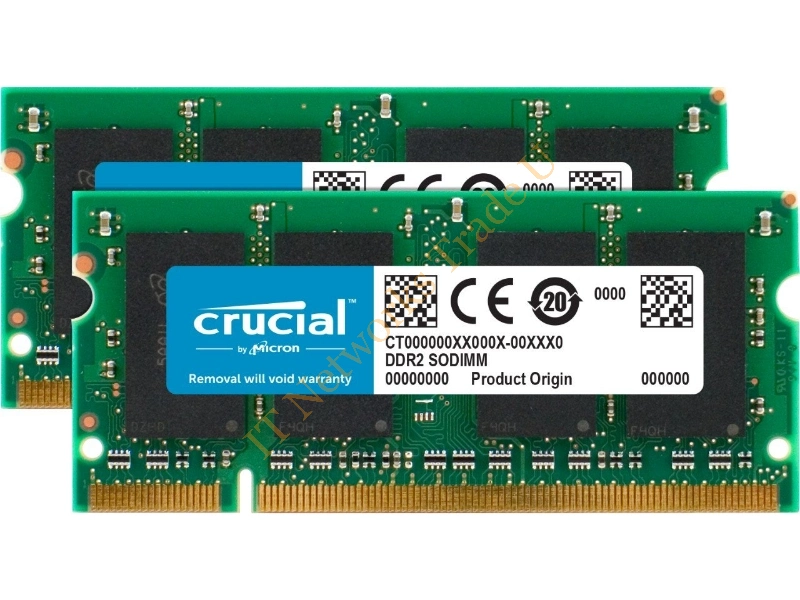CT905099 Crucial 2GB DDR2-667MHz PC2-5300 non-ECC Unbuffered CL5 200-Pin SoDimm Memory Module Laptop Memory
