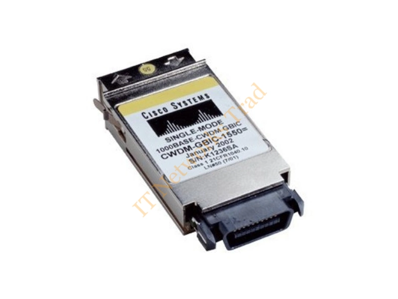 CWDM-GBIC-1550 Cisco 1Gbps 1000Base-ZX CWDM Single-mode Fiber 80km 1550nm Duplex SC Connector GBIC Transceiver Module