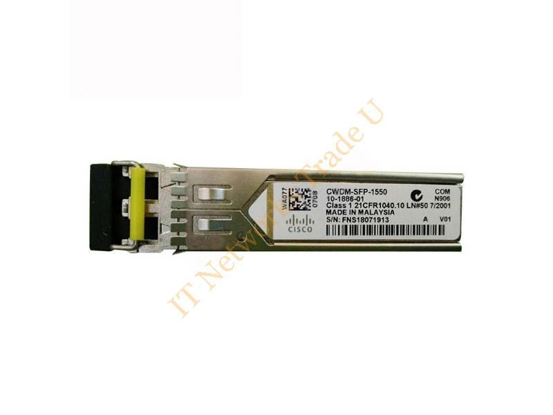 CWDM-SFP-1550 Cisco Single-Mode 1Gbps 1000Base-CWDM Fibre Channel Fiber 80km 1550nm Duplex LC Connector SFP Transceiver Module