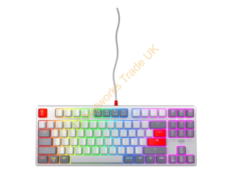 CX-K4V2-RGB-TKL-RETRO-R-US - Cherry K4V2 Tkl Keyboard Gaming Usb Qwerty English Gray, Light Grey, Red