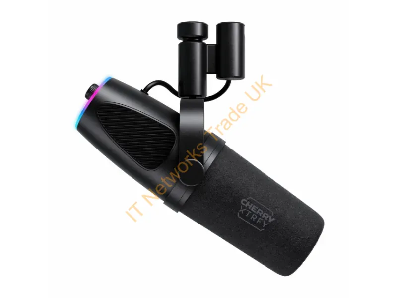 CX-NGALE-X-RGB-BLACK - Cherry Ngale X Black Podcast Microphone