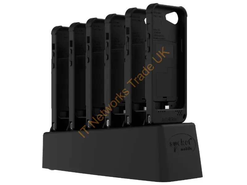 CX4390-3530 - Socket Mobile Durasled Ds840, Performance Barcode Sled Reader For Iphone 16E (6 Units) & 6 Bay Charger Bundle - Emea