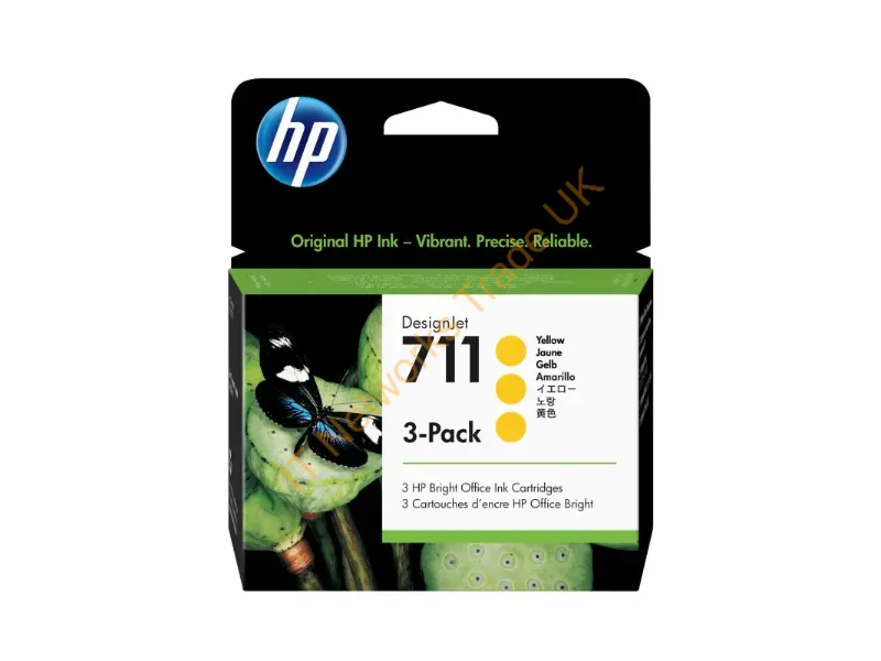 CZ136A - Cz136A (711) Ink Cartridge Yellow, 29Ml, Pack Qty 3