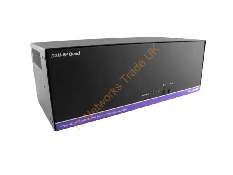 D2H-4P-QUAD-S - Smart-Avi D2H-4P-Quad-S Kvm Switch Black