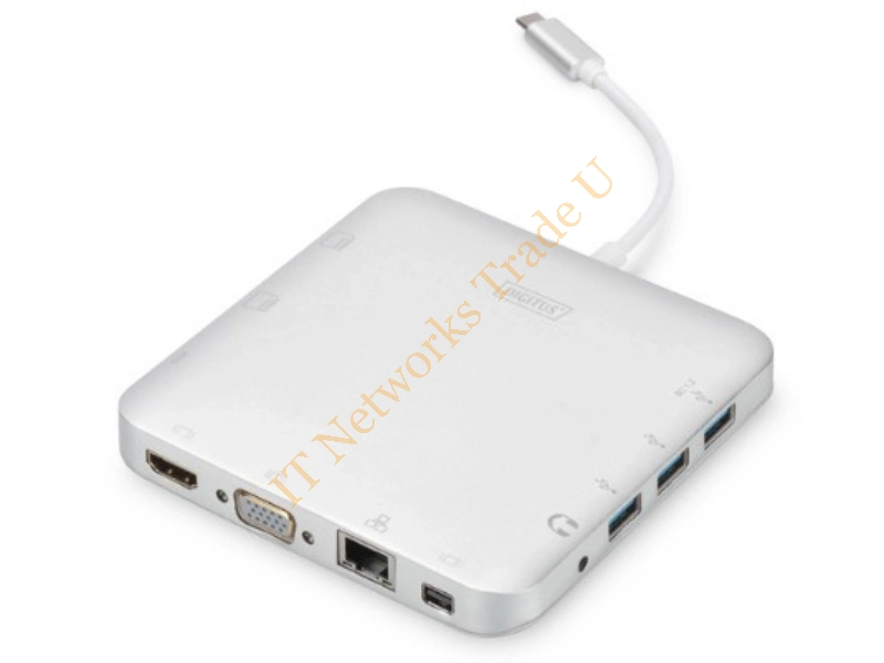 Digitus DA-70863 USB 3.1 (3.1 Gen 2) Type-C Silver notebook dock/port replicator Accessory