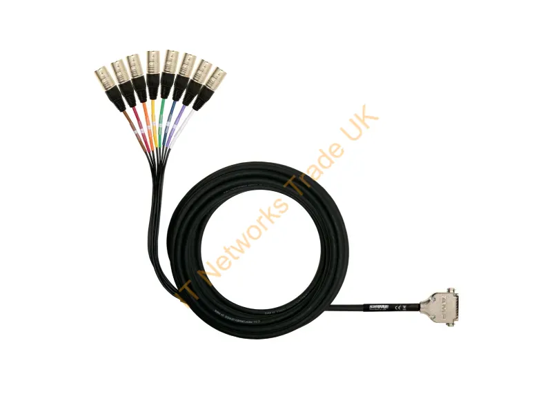 DB25-XLRM - Shure Db25-Xlrm Audio Cable 300" (7.62 M) Black