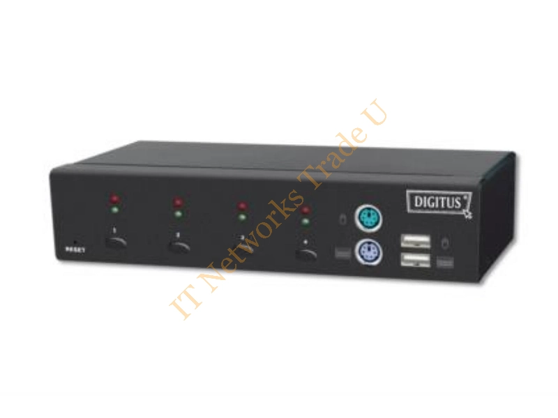 DC-12202-1 - Digitus USB-PS/2 Combo Black Network KVM Switch