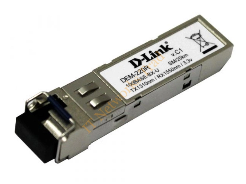 DEM220R D-Link 100Mbps 100Base-BX-U Single-mode Fiber 20km Tx1310nm/Rx1550nm LC Connector SFP Transceiver Module