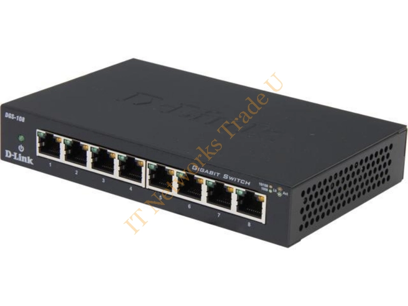 DGS-108 D-Link 8-Port 10/100/1000Base-T Unmanaged Gigabit Ethernet Network Switch