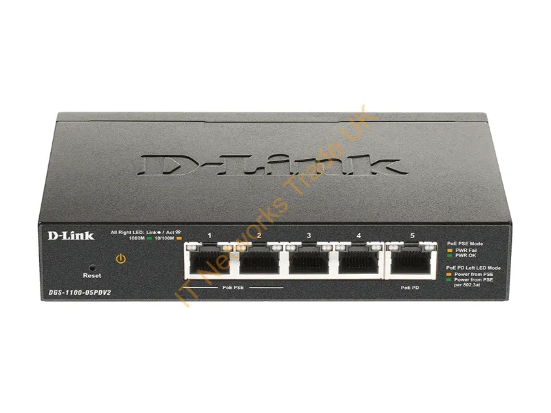 DGS-1100-05PDV2 - D-Link Dgs-1100-05Pdv2 Network Switch Managed Gigabit Ethernet (10/100/1000) Power Over Ethernet (Poe) Black