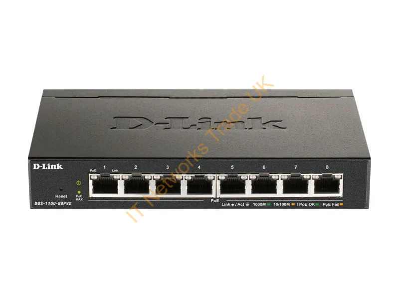 DGS-1100-08PV2 - D-Link Dgs-1100-08Pv2/B Managed L2/L3 Gigabit Ethernet (10/100/1000) Power Over Ethernet (Poe) Black
